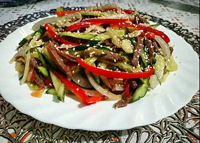 Салат мясо с огурцами по корейски рецепт с фото пошагово - 1000.menu