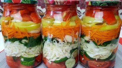 Овощной салат на зиму - пошаговый рецепт с фото