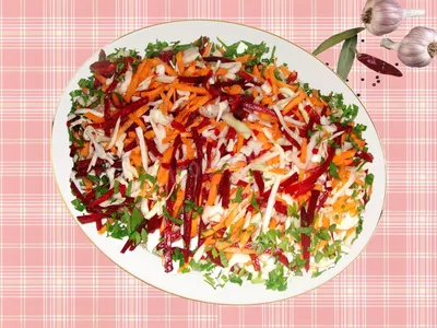 Салат Красавица из свежих овощей рецепт с фото - 1000.menu