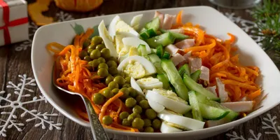 Салат с мясом и корейской морковью | рецепт пошагово, фото, отзывы