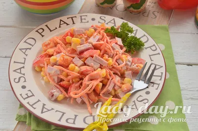 Салат с корейской морковью и крабовыми палочками, рецепт с фото пошагово |  Простые рецепты с фото