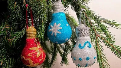 Новогодние шары своими руками DIY МК Новогодние поделки Новогодние игрушки  на елку мастер класс от магазина рукоделия 100 идей