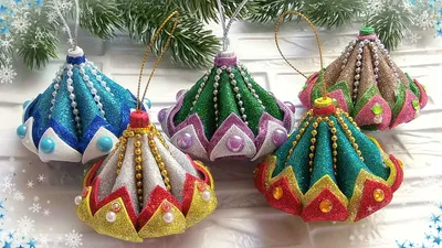 ❄️🎀Как сделать елочные игрушки из бумаги и ниток: мастер-класс.  Игрушки-звездочки на елку своими руками
