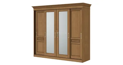 Шкаф двухстворчатый с зеркалом Ронда, наполнение 1, Венге/Беленый дуб |  Мебель RIDA
