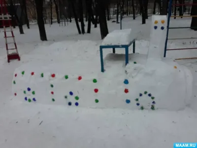 Снежные постройки на участке детского сада в первой младшей группе. -  \"Звёздочка\"\"Звёздочка\"