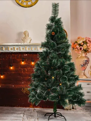Сосна искусственная QVATRA Пушистая pinetree_240 240 см зеленая заснеженная  - купить в Москве, цены на Мегамаркет