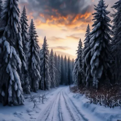 Сосны в снегу
