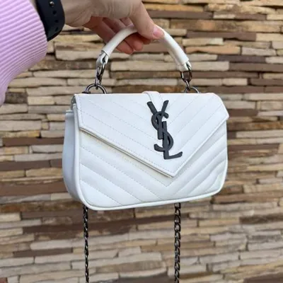 Женская сумка белая Yves Saint Laurent копия Доставка по Украине -  biale-store.com.ua