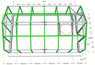 Чертеж теплицы из поликарбоната, схема сборки теплиц