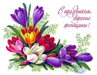 Открытки на 8 марта с рисунками. Страница 4.