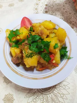 Картошка, тушенная с курицей - пошаговый рецепт с фото на Готовим дома