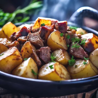 Тушеная картошка с ребрышками, пошаговый рецепт с фото