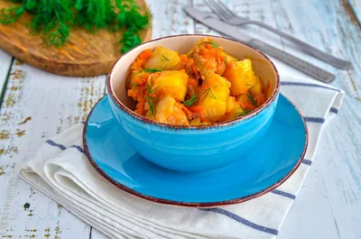 Картошка с тушёнкой и огурцами - Рецепты в мультиварке Марины Петрушенко