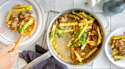 Тушёная картошка с мясом и фасолью - рецепт автора Гульнар Кадырова-Шайхиева