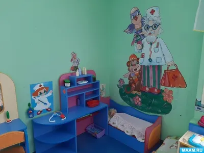 Стенд для детского сада УГОЛОК ЗДОРОВЬЯ (Радуга и Айболит), 0,8*0,75м
