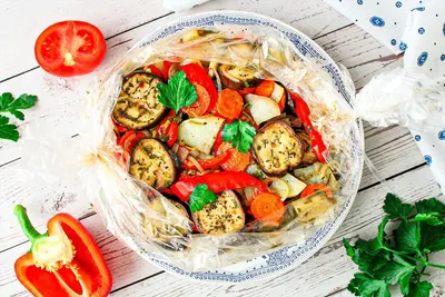 Овощи запеченные в рукаве в духовке рецепт фото пошагово и видео - 1000.menu