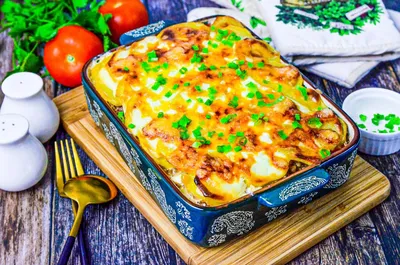 Картофель с фаршем и помидорами в духовке запеканка рецепт фото пошагово и  видео - 1000.menu