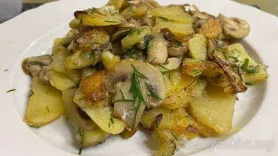 Жареная картошка с грибами: рецепт с фото и видео пошагово