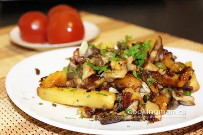 Жареная картошка с шампиньонами пошаговый рецепт