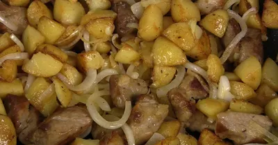 Жареная картошка с мясом по-домашнему - покроковий рецепт з фото. Автор  рецепта Заметки Кашевара . - Cookpad