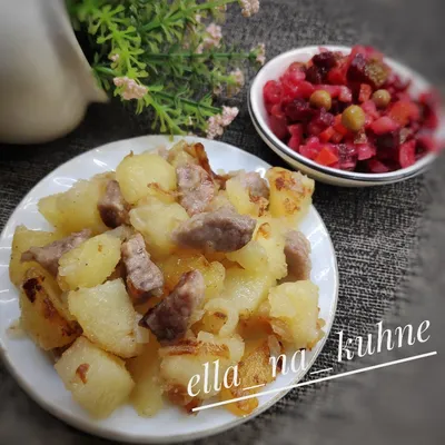 Жареная картошка с мясом - рецепт автора Элла Дементьева ✓Амбассадор