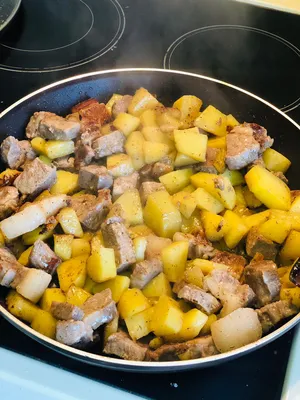 Жареная картошка с мясом - рецепт автора Мария Владимировна