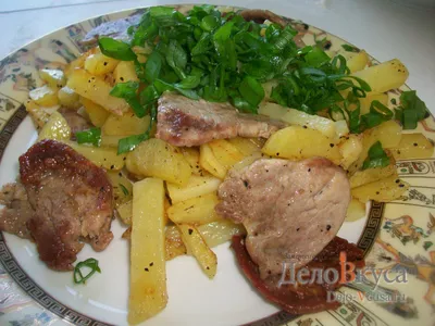 Жареная картошка с мясом, рецепт с пошаговыми фото
