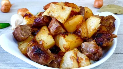 Как правильно и вкусно жарить картошку с мясом. Жареная картошка с  секретом.Рецепты от MarMari - YouTube