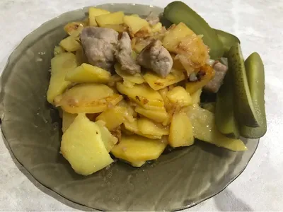 Картошка жареная с мясом рецепт с фото пошагово - 1000.menu