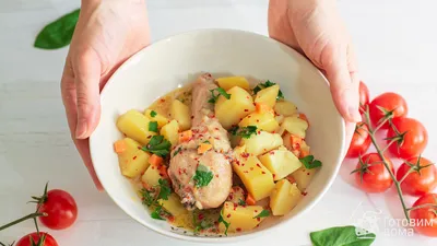 Жареная картошка с мясом на сковороде - 39 фото
