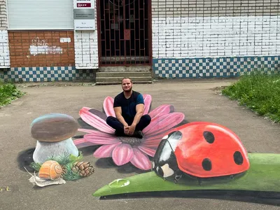 3D street painting imitation for the mall