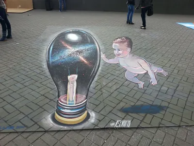 3D граффити на асфальте | реклама на асфальте | граффити 3д цены