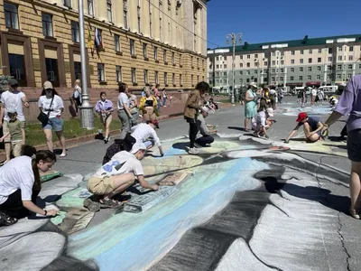 3d граффити на асфальте, провал, …» — создано в Шедевруме