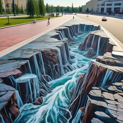 Обман зрения или настоящее искусство: 3D рисунки на асфальте | Пикабу