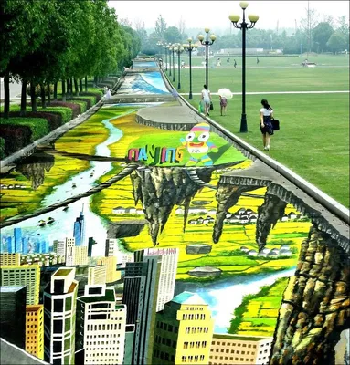 Красивые 3D рисунки на асфальте | 3D рисунки | Дзен