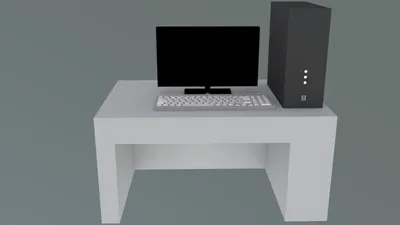 3d рендеринг экрана компьютера с логотипом на рабочем столе, компьютер, рабочий  стол, настольный компьютер фон картинки и Фото для бесплатной загрузки