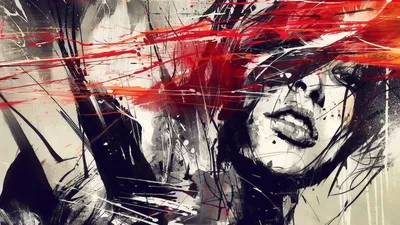 Обои на рабочий стол Девушка нарисованная в стиле арт хаус, художник Russ  Mills, обои для рабочего стола, скачать обои, обои бесплатно