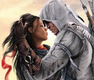 Обои Видео Игры Assassin's Creed III, обои для рабочего стола, фотографии  видео игры, assassin's creed iii, connor, aveline, парень, девушка, лента,  красная, капюшон, assassins, creed, 3 Обои для рабочего стола, скачать обои