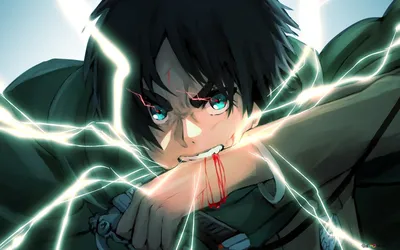 Обои Аниме Shingeki no Kyojin, обои для рабочего стола, фотографии аниме,  shingeki no kyojin, джагер, арт, атака, титанов, эрен, леви, капрал, парни,  взгляд, кровь, ривалле Обои для рабочего стола, скачать обои картинки