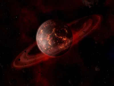 Огненная планета - большие обои и картинки для рабочего стола, рубрика -  космос.