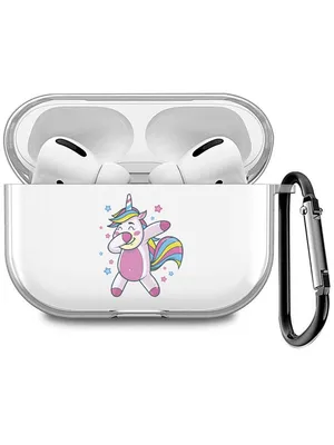 Силиконовый прозрачный чехол для наушников AirPods Pro (на АирПодс Про) с  3D принтом \"Unicorn Dab\" - купить с доставкой по выгодным ценам в  интернет-магазине OZON (1185927763)