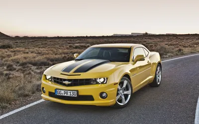 Обои на рабочий стол Серебристый Chevrolet Camaro в осеннем парке, обои для рабочего  стола, скачать обои, обои бесплатно