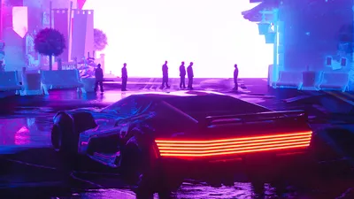 Обои на рабочий стол Девушка с пистолетом идет по ночной улице, Cyberpunk  2077 / киберпанк 2077, by Eva Kosmos, обои для рабочего стола, скачать  обои, обои бесплатно