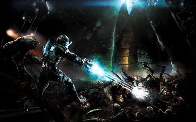 Download wallpaper Dead Space, art, dead space, Isaac Clarke, fan,  necromorphs, section games in resolution 2880x900