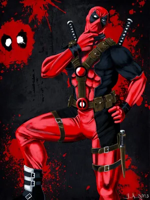 Deadpool в розовых семейных трусах с сердечками на фоне огня — Аватары и  картинки