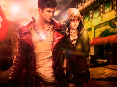 Скачать обои и картинки devil may cry 5, dmc, данте, кэт, демон, город,  лимбо для рабочего стола в разрешении 3200x2400