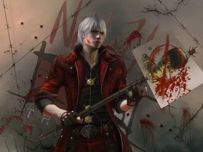 Обои на рабочий стол Данте из игры Devil May Cry 5, обои для рабочего стола,  скачать обои, обои бесплатно