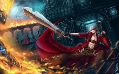 Обои на рабочий стол Dante / Данте из игры DmC: Devil May Cry / Дьявол  может плакать, обои для рабочего стола, скачать обои, обои бесплатно