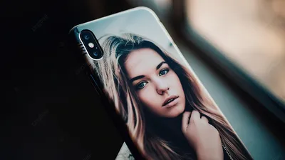 черный чехол для телефона с изображением девушки, чехол для телефона с  изображением сзади фон картинки и Фото для бесплатной загрузки