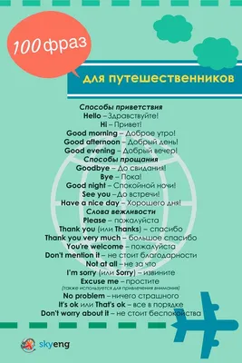 100 полезных разговорных фраз на английском | Travel english, Learn  english, English fun